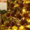 Dekorativa figurer 0 Julflockad kulskumhänge Set med 12 stycken Ornament Tree Top Decor målade