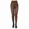 Sexy Oil Shiny Glossy Brushed Pantyhose Open Crotch Leggins Woman Clothing Autumn Winter Tights Slim Thigh Women's Lingerie