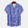 Casual shirts voor heren vintage bloemenbladeren Hawaiiaans shirt voor mannen 3d printplanten zomer korte mouwen straat strand vakantie blouse