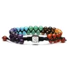 Top Plaza 7 Chakra Treatment Crystal Armband Yoga Stone Justerbara pärlor Meditation Relaxation Angst Womens Armele 240418