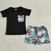Vêtements de vêtements pour enfants vêtements de créateurs garçons tenue de style occidental bébé garçon à manches courtes t-shirts shorts set boutique