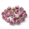 Fleurs décoratives 30pcs / lot artificiel rose de soie têtes de fleurs de fleur de l'huile vintage bricolage de bricolage scrapbooking artisanat faux décoration de mariage