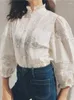 Blouses pour femmes Gypsylady Boho Broderie Lace Chic Shirts Summer Femme Femme Coton Linage Longue Long