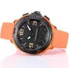 Tactile entièrement t race t081 altimeter boussin chrono quartz bracelet en caoutchouc noir fermoir de déploiement orange masculin montre wristwatch8980491