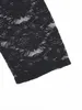 2023 Autumn Plus Size Casual Tshirt Womens Boho Contrast Lace Ombre Aurora Print Asymmetric Hem Top1xl6xl 240412