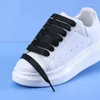 Shoe Parts Fashion 47"/55"/63" Wide Laces 1.2CM Width Flat Black White Shoelaces For Woman Man Fat MC Brand Sneaker 1 Pairs