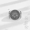 Cluster Rings Eudora 925 Sterling Silver Seven Archangels Justerbar Ring Vintage Rune Summon Magic Circle Amulet Men Personlighetsgåva