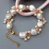 Yygem Luxury Freshwater Cultured White Baroque Pearl Bracelet for Women Wedding Birthday Lap Bracelet 240414