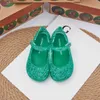 Sandálias mini melissa infantil sapatos casuais crianças gelatina cor tecida sandália oca solas macias sapatos de praia anti-deslizamento 240423