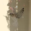 Dekoracyjne figurki delikatne metalowe ptaki wiszące dekoracje kryształowy wisiorek na zewnętrzny zewnętrzny