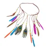 Hair Clips Colorful Hippie Leaf Headband Headdress Feather Beads Fashion Headwear Accessories For Women And Girls