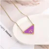 Pendant Necklaces Gold Sier Triangle Pendants Necklace Female Stainless Steel Couple Chain Jewelry On The Neck Gift For Girlfriend Dro Otdfx