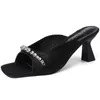 Luxury Summer Open Toe Women Slippers Fashion Elegant Crystal Slides Shoes Ladies Outdoor Party Dress High Heel Sandalias 240410