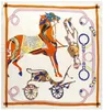 Women Horse Print Square Scals Spanien Seiden Echarpes Foulards Femme Wrap Big Carriage Bandana Hijab 909010256565018133