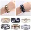 Braccialetti di fascino donne a quattro strati Fux Crystal Rhinestone Retro Falso Class Magnetic Class Girls avvolgenti Bracciale Fashion Gioielli