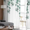 Gordijn eucalyptus bladtakken pure gordijnen voor woonkamer modern huisdecor tule slaapkamer voile gordijnen