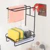 Racks Kitchen Rag Rack Punchfree Storage Bracket Removable Desktop Hanging Dualpurpose Drain Rack Towel Sponge Storage Holder