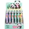 Stylos 30pcs / lot kawaii panda press 6 couleurs stylo carton mignon panda fleur multicolor stylos scolaire papeterie de bureau