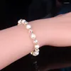 Les femmes de brin imitent le bracelet de perles de cuivre en cristal 8 mm de luxe exquis bijoux fait à la main Gift Street Party