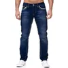 Jeans maschile dritti maschili classici blu e nera primavera estate al fidanzato sciolto di pantaloni di jeans casual a gamba larga