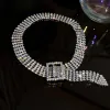 Kettingen fyuan mode volledige strass choker kettingen voor vrouwen glanzende zilveren kleur knop kettingen statement sieraden feest cadeau