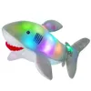 55 cm Luminous Shark Doll Pluszowa zabawka Wysokiej jakości bawełniana bawełniana poduszka do snu miękka i urocza wypełniona zwierzęcy dziewczyna Luminousy zabawka 240424