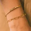 Beaded Sunibi Classic Snake Chain Armband för kvinnor Trend mode rostfritt stål kubansk kedja armband trendig kvinna gåvor smycken 240423