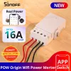 Управление Sonoff Pow Origin 16a Smart Wi -Fi Power Meter Switch модуль Wi -Fi Беспроводной переключатель с монитором монитора Power Sonoff Powr2 Версия обновления