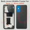 Xiaomi için orijinal çerçeveler Redmi Note 11 Pil Kapağı Redmi için Arka Muhafaza Kapısı Paneli Not 11s Arka Kapak+Kamera Lens Orta Çerçeve