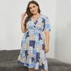 Robes décontractées plus la taille des femmes habiller xl-5xl fat dames