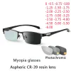 Frames New Sun Photochromic Myopie Eyeglass Hommes optiques Étudiant fini de lunettes de lunettes de myopie Cadre de prescription Half Rim 1.0 4.0