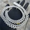 Pass Diamond Tester 925 zilveren ketting VVS Moissanite 13 mm breedte Iced Out Cuban Link Chain Hip Hop