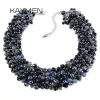 Halsband Kaymen Handmade uttalande halsband för kvinnor mode kristall pärlstav stickande chunky krage chokers costuem smycken dropshipping