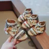 Sandals Ethnic Retro Children Fashion Casual Shoes Tassels 2023 Back Zipper Summer New Breathable Girls Sandals Kids Pattern GLADIATOR 240423