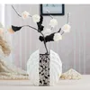 Vases européens creux en céramique Vase Décoration Fleurs artificielles Arrangement floral décoratif diamant incrusté floral