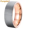 Rings itungsten 4 mm 6 mm 8 mm Tungsten Carbide Ring Men Women Betrokkenheid trouwring mode sieraden pijpen geborsteld comfort fit