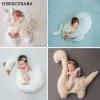 Sets Newborn Baby Photography Clothing Swan Posing Pillow Horse Dino Whale Doll Infant Photo Props Tulle Dress Outfits Cushion Posing