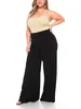 Womens plus size indossa eleganti pantaloni casual in tessuto elastico in stile sciolto 240424