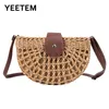 Bolsas de ombro Boolar Tecido Trendy Women's Ins Style Beach Bag de férias de verão Rattan Cross Cross Modyable Body