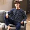 Socks New Pamas Men's Longsleeved Striped Spring and Autumn Style Boys and Girls Winter Homewear Suits