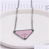 Pendant Necklaces Gold Sier Triangle Pendants Necklace Female Stainless Steel Couple Chain Jewelry On The Neck Gift For Girlfriend Dro Otdfx