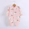 Roupas de bebê de uma peças para recém-nascidos Romper Four Seasons Roupa Respa Pure Cotton Baby Boy/menina Sleepwear Pijamas infantis de manga longa