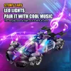 Cars ZWN F1 RC Drift Car With Music Led Lights 2.4G Radio Double Remote Control Spray Stunt Cars 4WD Electric Toys for Children