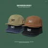 Ball Caps duży rozmiar American Retro Flat Brim Cap Trendy Street Street Yuppie krótka krawędź wiosna i lato swobodny miękki baseball