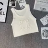 3D broderad stickad väst kvinnor ärmlösa västar lyxiga kvinnokläder designer t shirt sexig kort topp sommarstrand bikini tank top