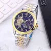 2024 New Oujia 007 Series Fully Automatic Mechanical Watch Steel Band Watch Hollow Surface Six Needle Band Calendar Table