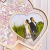 Forniture per feste personalizzate personalizzate Double Love Heart Po-In Frame di accesso per matrimoni Drop Box Box Idee Country Decor Handicraft