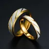 Bröllopsringar unika vågmönster par ringar för män kvinnor hög kvalitet rostfritt stål ringengagemang bröllop ringar smycken droppe frakt
