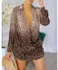 Designer Women V Neck low-cut sexy Shirt New Spring Chain Royal Printed Blouse Floral Blouses Fashion Shirts Tops Long Sleeved Shirt dress