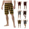 Shorts masculins 2024 Pantalon de couchage à carreaux solide d'été